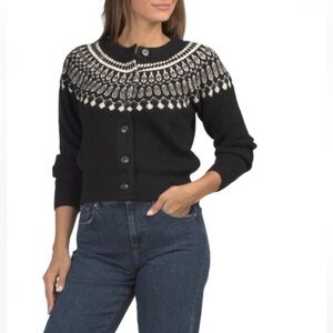 CYRUS Black Multi Fair Isle Cardigan